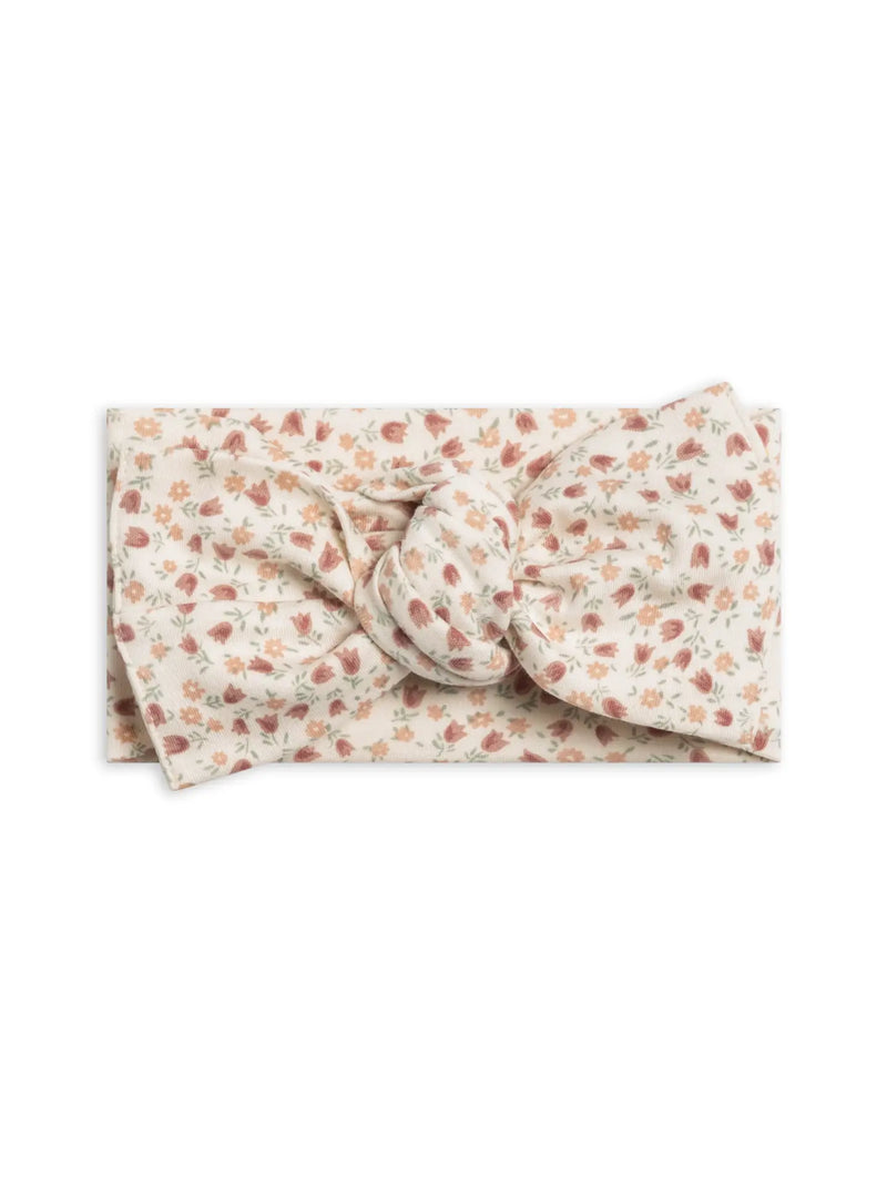 Organic Baby Hattie Knot Bow Wrap - Joy Floral
