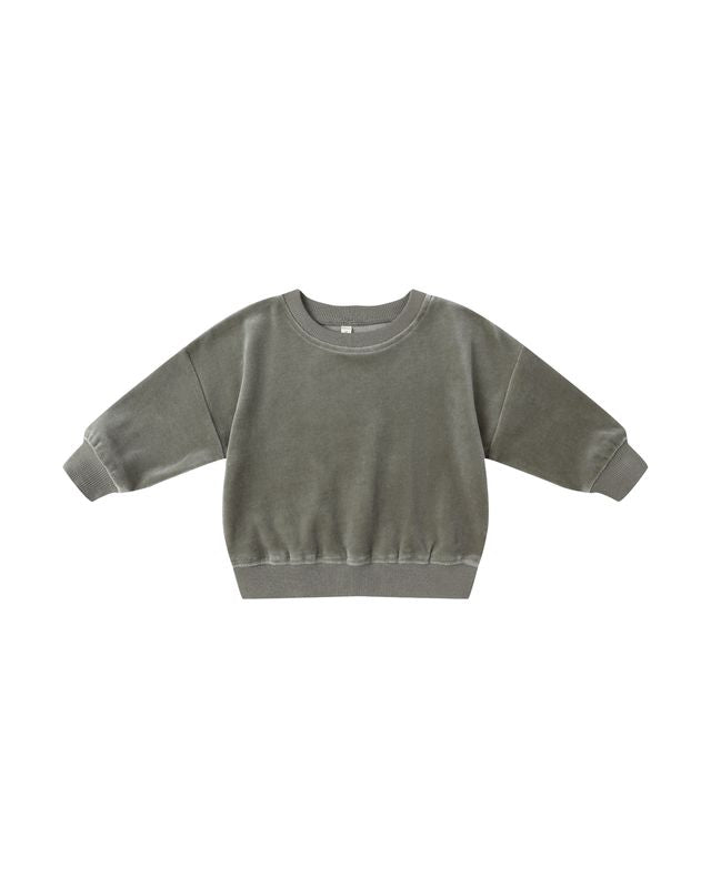 Velour Relaxed Sweatshirt || Forest - Chicke
