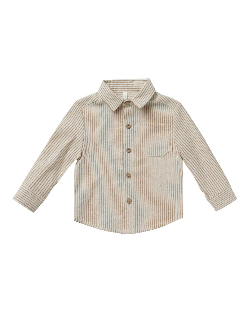 Collared Long Sleeve Shirt - Brass Stripe