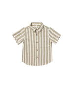 Collard Short Sleeve Shirt - Autumn Stripe