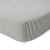 Cotton Muslin Crib Sheet - Grey Stripe