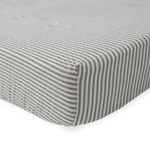 Cotton Muslin Crib Sheet - Grey Stripe