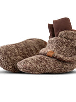 Knit Cotton Baby Stay-On Boots - Bark
