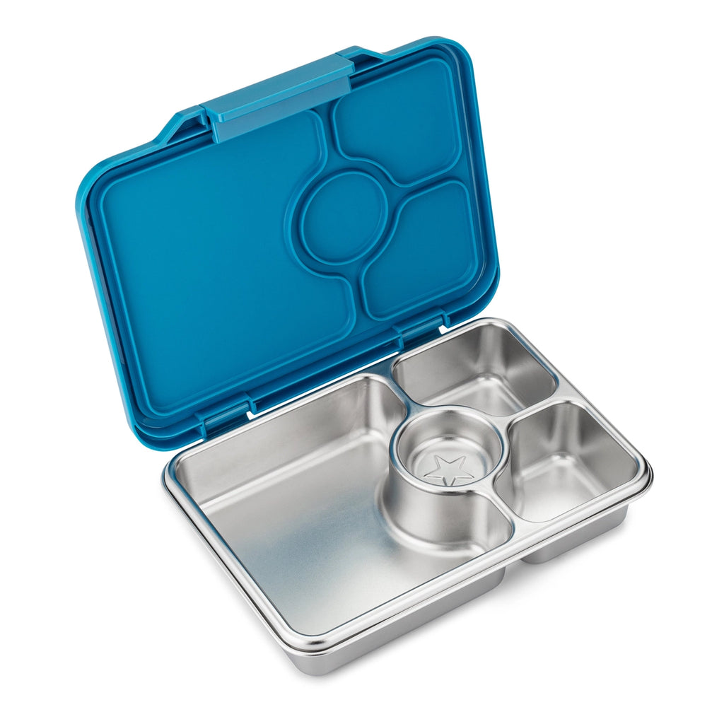 Yumbox Prêt – Leakproof Stainless Steel Bento - Normandy Blue - Chicke
