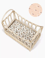 Jambi Bamboo Rattan Bed for Dolls - Pink Peacocks
