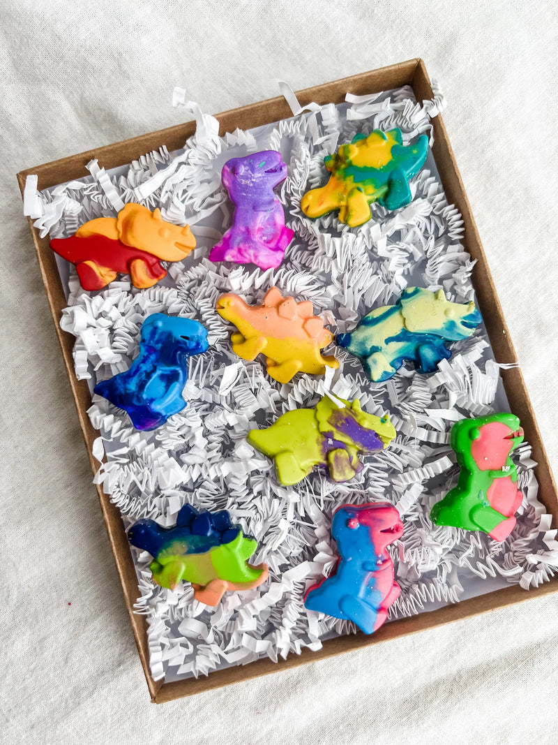 Upcycled Crayons - Tie Dye Dinos