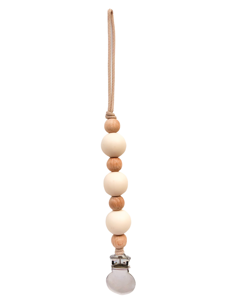 Zion Pacifier Clip - Ivory - Chicke